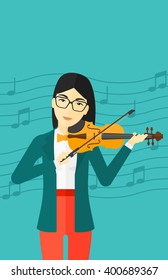 Woman playing violin.