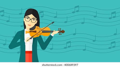 Woman playing violin.