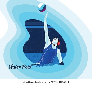 Mujer jugando al waterpolo