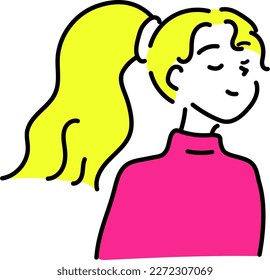 Woman with pleasant facial expression