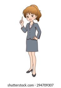 woman point