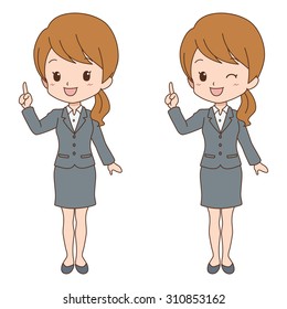 woman point 