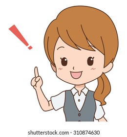 woman point