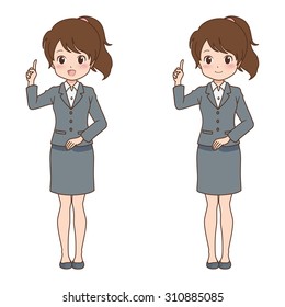 woman point