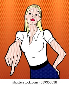 woman point pop art