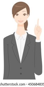 woman pointing