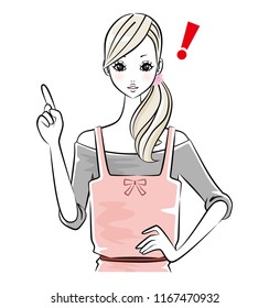 A woman pointing her finger.
