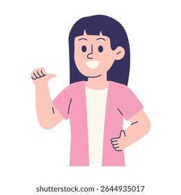 Woman Pointing To Herself Illustration
