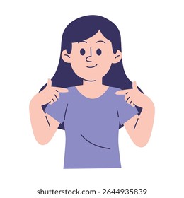 Woman Pointing At Herself Illustration