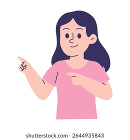 Woman Pointing to the Left	