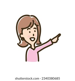  woman pointing for something,Vector Illustration