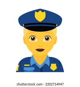 Woman police female officer vector emoji illustration