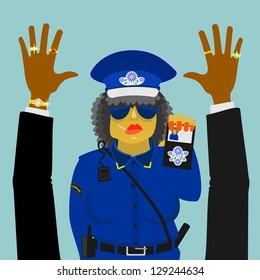 woman police officer on the job