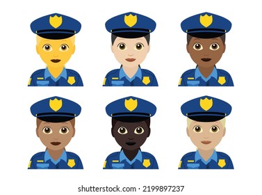 Woman police officer vector emoji illustration