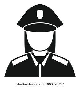 Woman policeman icon. Simple illustration of woman policeman vector icon for web design isolated on white background