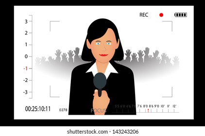 woman the politician giving to interview in the camera view-find