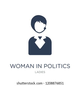 Woman In Politics icon. Trendy flat vector Woman In Politics icon on white background from Ladies collection, vector illustration can be use for web and mobile, eps10