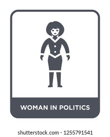 woman in politics icon vector on white background, woman in politics trendy filled icons from Ladies collection, woman in politics simple element illustration