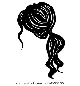 Woman ponytail hair image vector