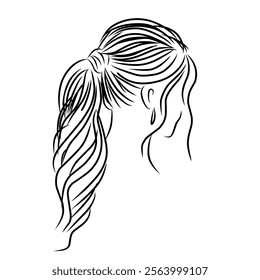 Woman ponytail hair style image vector