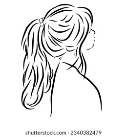 Woman with ponytail look beautiful