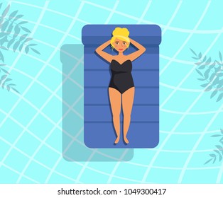 Woman in the pool. 