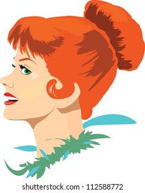 woman , pop art retro style illustration