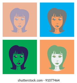 Woman in pop-art style illustration