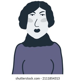 Woman portrait Cartoon character illustration Design element