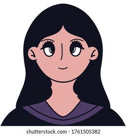Woman Portrait, cartoon vector illustration