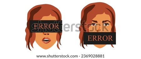 Similar – Image, Stock Photo Woman covering eye with orange slice and gesturing silence