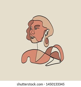 Woman portrait in cubism style. 