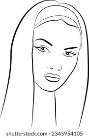 woman portrait face eyes lips nose hair