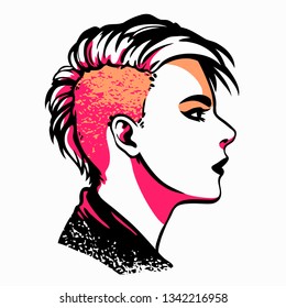 woman portrait with a fashionable hairstyle