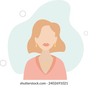 Retrato femenino, jóven jengibre o pelirroja con peinado de moda.ilustración vectorial plana.