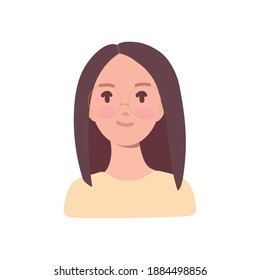 woman portrait in glases on the white background