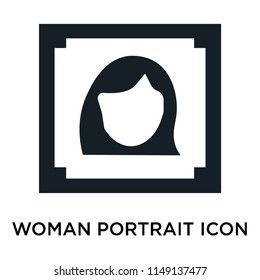 Woman portrait icon vector isolated on white background for your web and mobile app design, Woman portrait logo concept