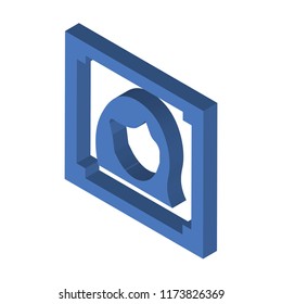 Woman portrait isometric left top view 3D icon