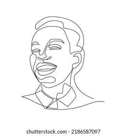 Woman portrait vector illustration drawn in line art style