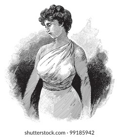 Woman portrait / vintage illustration from Die Frau als hausarztin 1911
