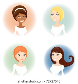 Woman portraits set (vector version)