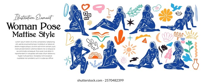 Woman Pose Matisse Style vector illustration