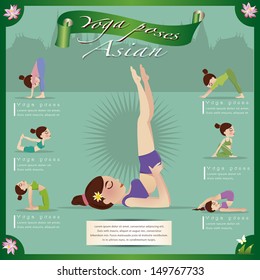 Woman in pose practicing yoga vector illustration