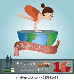 Woman in pose practicing yoga.vector illustration