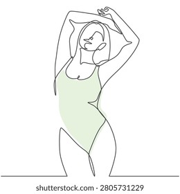 Woman Posing in Bodysuit