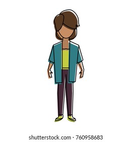 Woman posing cartoon