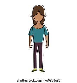 Woman posing cartoon
