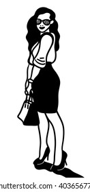 Woman posing with a handbag