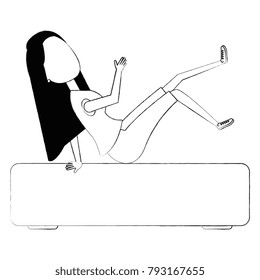 woman posing on sofa