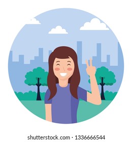 woman posing in the park